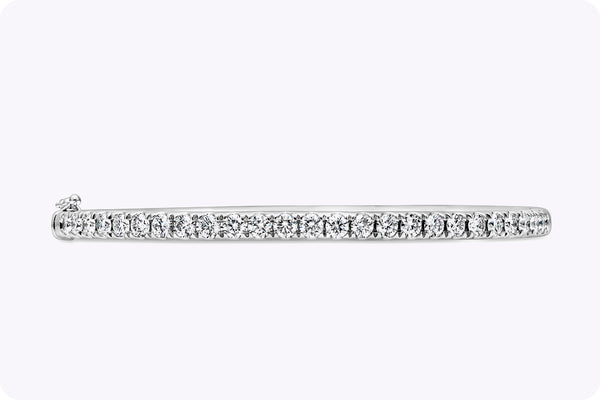 2.02 CaratsTotal Brilliant Round Cut Diamond Bangle in White Gold