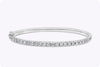 2.02 Carat Total Round Brilliant Cut Diamond Small Bangle Bracelet in White Gold