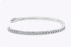 2.02 Carat Total Round Brilliant Cut Diamond Small Bangle Bracelet in White Gold