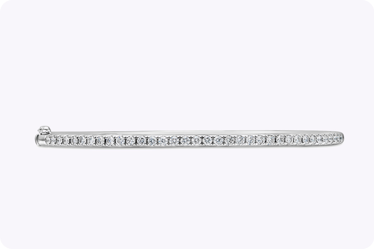 1.10 Carat Total Round Brilliant Cut Diamond Large Bangle Bracelet in White Gold