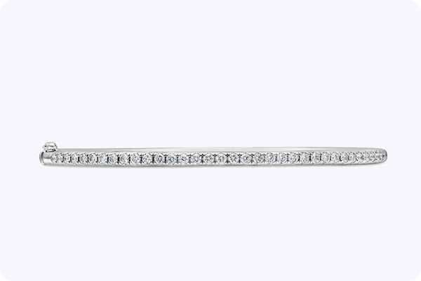 1.10 Carats Total Brilliant Round Cut Diamond Bangle in White Gold