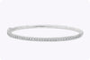 1.10 Carat Total Round Brilliant Cut Diamond Large Bangle Bracelet in White Gold