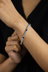 16.48 Carats Total Brilliant Round Sapphire & Diamond Tennis Bracelet in White Gold