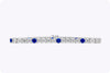 16.48 Carats Total Brilliant Round Sapphire & Diamond Tennis Bracelet in White Gold