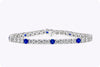 16.48 Carats Total Brilliant Round Sapphire & Diamond Tennis Bracelet in White Gold