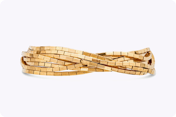 18 Karat Yellow Gold Eight Strands Fashion Bracelet