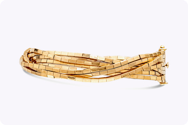 18 Karat Yellow Gold Eight Strands Fashion Bracelet