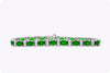8.48 Carats Total Oval Cut Emerald Tennis Bracelet with Diamonds in White Gold