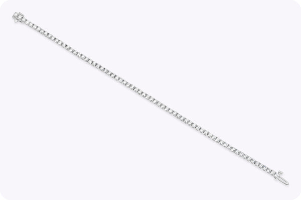 3.11 Carats Total Round Brilliant Cut Diamond Tennis Bracelet in White Gold