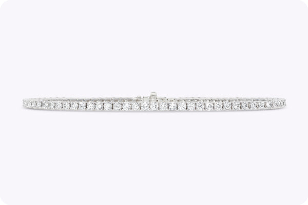 2.19 Carats Total Round Brilliant Cut Diamond Tennis Bracelet in White Gold