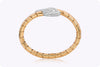 Leo Pizzo Round Cut Diamond Serpentine Bangle Bracelet in White & Yellow Gold