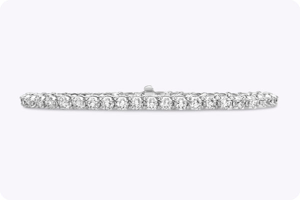 3.48 Carats Total Round Brilliant Cut Diamond Tennis Bracelet in White Gold