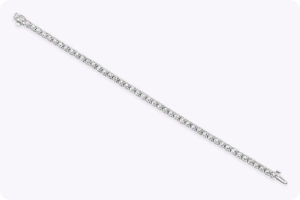 3.48 Carats Total Round Brilliant Cut Diamond Tennis Bracelet in White Gold