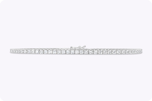 2.35 Carats Total Round Brilliant Cut Diamond Tennis Bracelet in White Gold