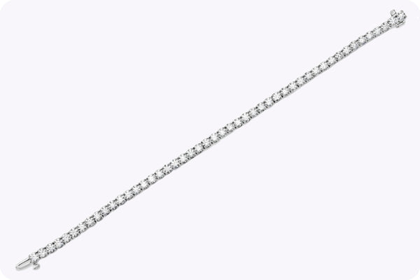 7.85 Carats Total Round Brilliant Cut Diamond Tennis Bracelet in White Gold