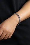 12.83 Carats Total Blue Sapphire & Diamond Tennis Bracelet in White Gold