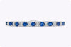 12.83 Carats Total Blue Sapphire & Diamond Tennis Bracelet in White Gold