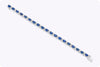 12.83 Carats Total Blue Sapphire & Diamond Tennis Bracelet in White Gold