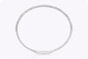 0.80 Carat Total Round Brilliant Cut Diamond Riviera Bangle Bracelet in White Gold