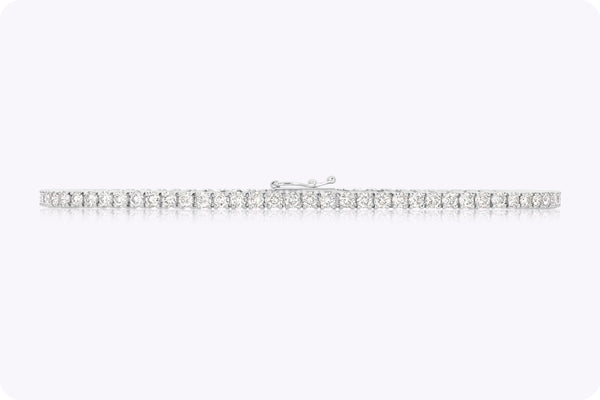 2.90 Carats Total Round Brilliant Cut Diamond Tennis Bracelet in White Gold