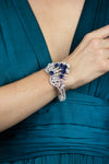 49.95 Carats Total Important Sapphire & Mixed-Cut Diamond Bracelet in White Gold