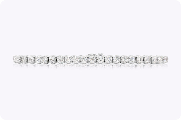 5.44 Carats Total Round Brilliant Cut Diamond Tennis Bracelet in White Gold
