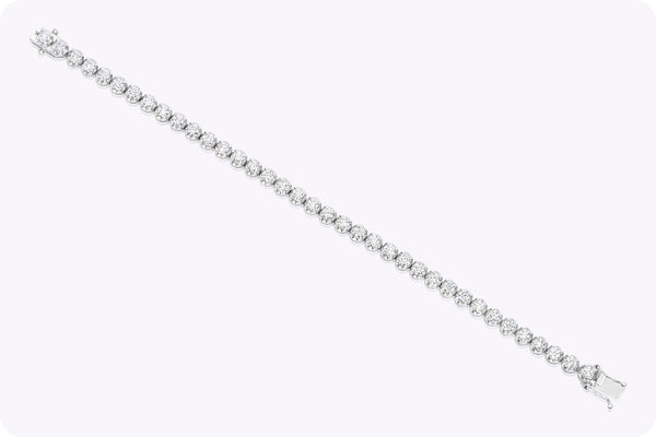 5.44 Carats Total Round Brilliant Cut Diamond Tennis Bracelet in White Gold