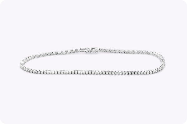 0.70 Carat Total Round Cut Diamond Tennis Bracelet in White Gold