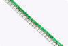 8.53 Carats Total Round Cut Emerald & Diamond Tennis Bracelet in Two-Tone Gold