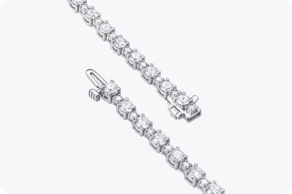 4.53 Carat Total Round Brilliant Cut Diamond Tennis Bracelet in White Gold