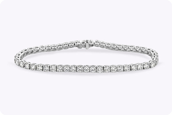 5.80 Carats Total Round Brilliant Cut Diamond Tennis Bracelet in White Gold