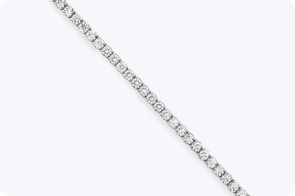 5.80 Carats Total Round Brilliant Cut Diamond Tennis Bracelet in White Gold