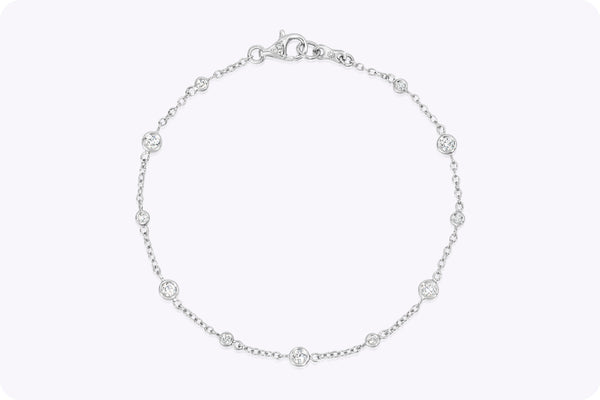 0.40 Carat Total Round Brilliant Cut Diamonds By the Yard Bracelet in White Gold