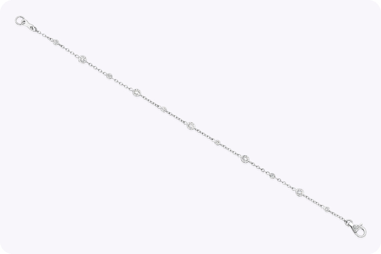 0.40 Carat Total Round Brilliant Cut Diamonds By the Yard Bracelet in White Gold