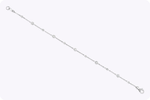 0.40 Carat Total Round Brilliant Cut Diamonds By the Yard Bracelet in White Gold