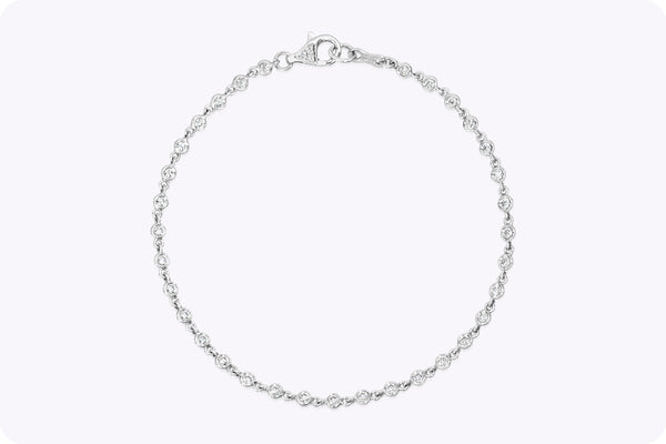 0.58 Carat Total Round Brilliant Cut Diamond Fashion Bracelet in White Gold