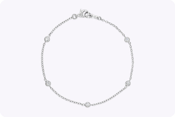 0.26 Carat Total Round Brilliant Cut Diamonds By the Yard Bracelet in White Gold