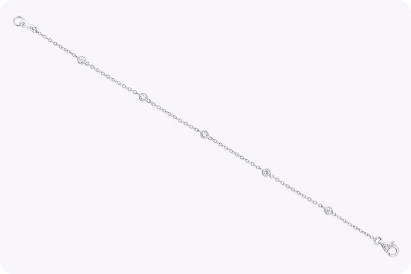 0.26 Carat Total Round Brilliant Cut Diamonds By the Yard Bracelet in White Gold