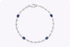 1.65 Carats Total Oval Cut Sapphires By the Yard & Diamond Bracelet in White Gold