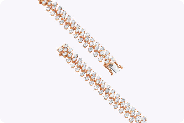 8.20 Carats Total Marquise & Pear Shape Diamond Fashion Bracelet in Rose Gold