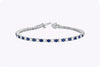 5.30 Carats Total Alternating Sapphire & Diamond Tennis Bracelet in White Gold