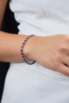 6.49 Carats Oval Cut Ruby & Diamond Tennis Bracelet in White Gold