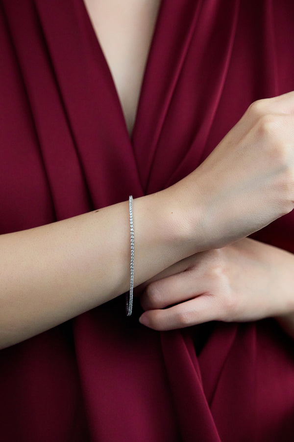 1.35 Carat Round Brilliant Cut Diamond Tennis Bracelet in White Gold