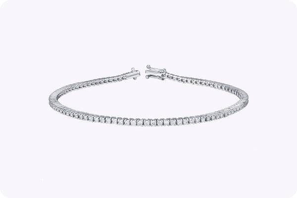 1.35 Carat Round Brilliant Cut Diamond Tennis Bracelet in White Gold