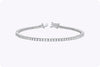 2.11 Carats Round Brilliant Cut Diamond Tennis Bracelet in White Gold