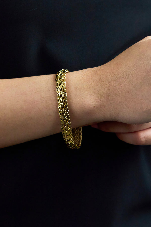 32.46 Grams Wheat Chain Bracelet in 18K Yellow Gold