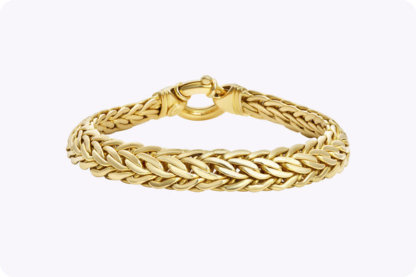 32.46 Grams Wheat Chain Bracelet in 18K Yellow Gold