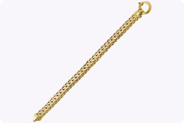 32.46 Grams Wheat Chain Bracelet in 18K Yellow Gold