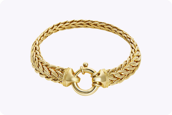 32.46 Grams Wheat Chain Bracelet in 18K Yellow Gold