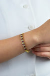 4.76 Carats Total Mixed-Cut Ruby & Diamond Bangle Bracelet in Yellow Gold